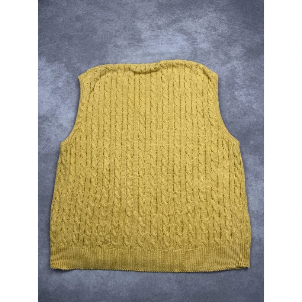 VTG Brooks Brothers Sweater Vest Mens XL Cable Knit Pullover Made in USA Vintage